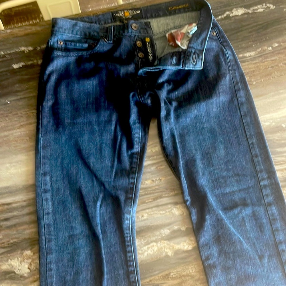 Men’s Lucky Jeans “button fly” 32x30               121 Heritage Slim dark denim